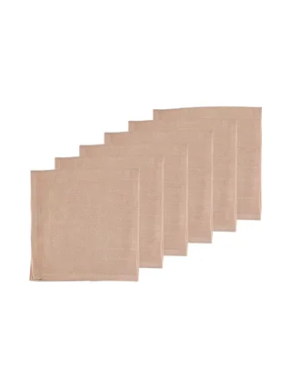 Serviette de table - 6 pièces - Lin et coton blanc crème 49