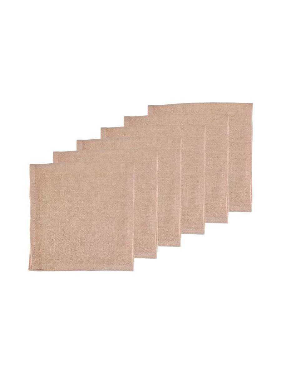 Serviette de table - 6 pièces - Lin et coton blanc crème 129