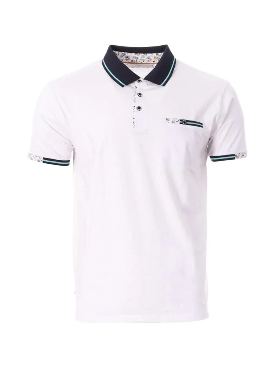 Polo Blanc/Marine Homme RMS26 91301 2