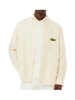 Chemise Jaune à rayures Homme Lacoste Relaxed Fit 1
