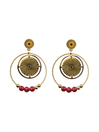 Boucles d'oreilles Dora - Rouge 1
