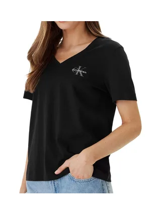 Lot de 2 T-shirts Noir/Bleu Femme Calvin Klein Jeans Monologo 2