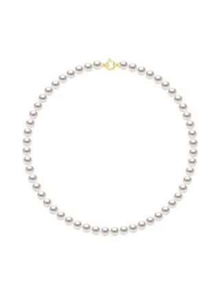 Collier Véritables Perles Akoya Rondes 7-8 mm — Or Jaune 750 Millièmes — 45 cm 1
