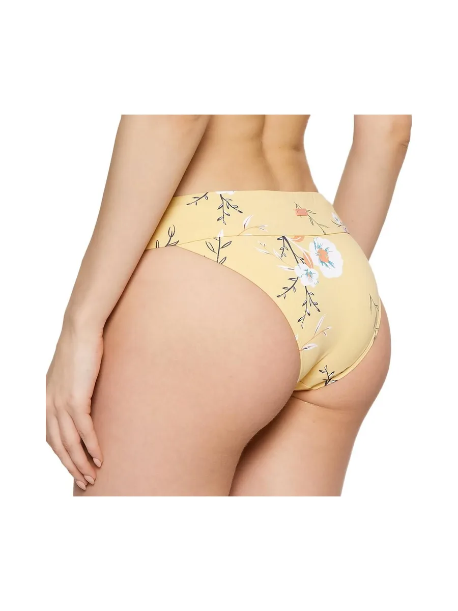 Bas de Bikini Jaune à fleurs Mi-haut Femme Roxy Lahaina Bay 3