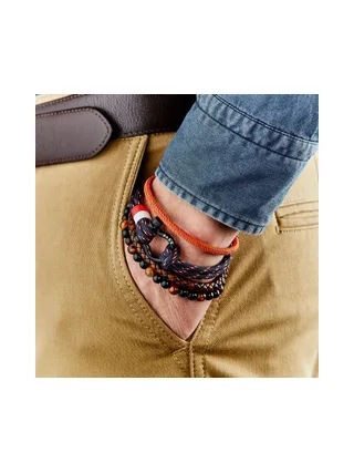 Bracelet Vanves - cuir et pierres naturelles 2