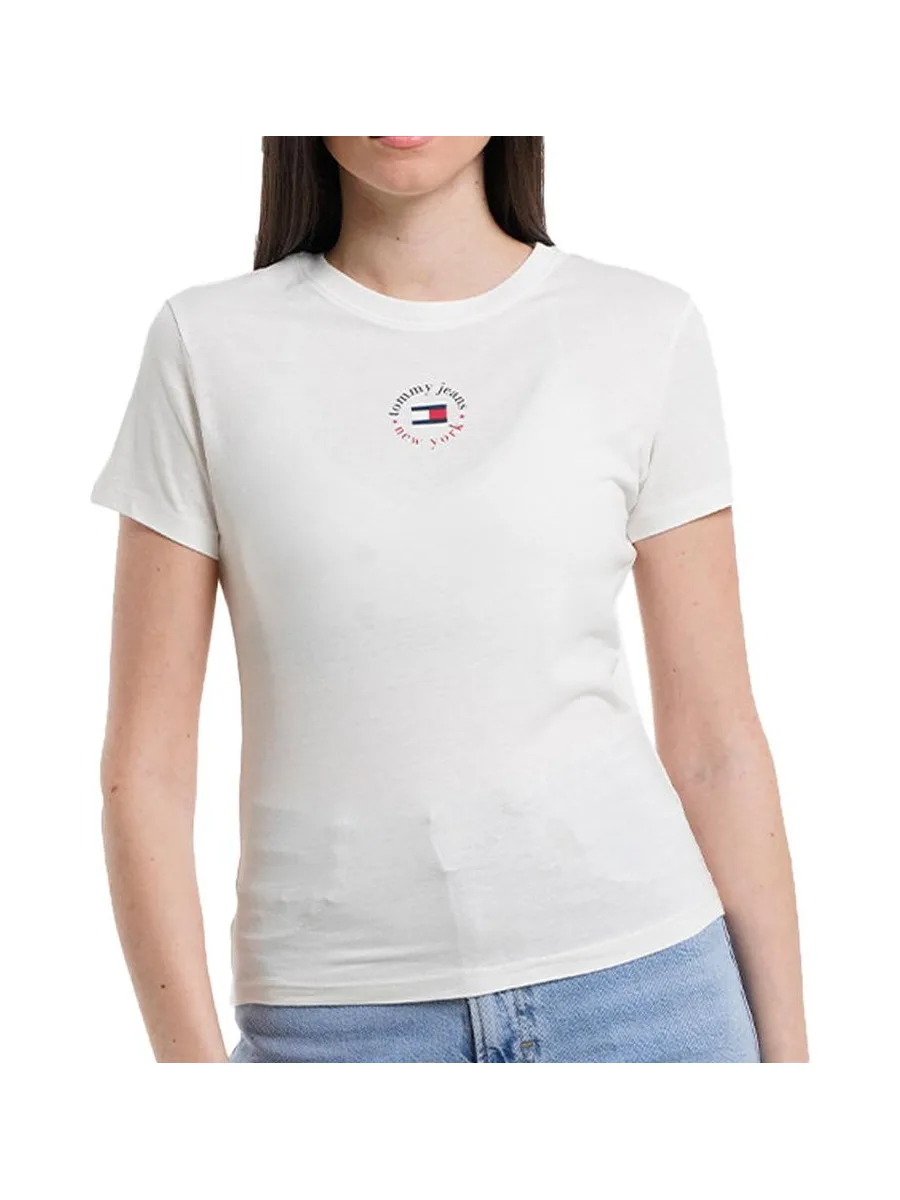 T-Shirt Blanc Femme Tommy Hilfiger Slim 2