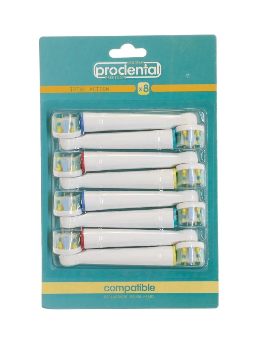 x8 Brossettes de Rechange Prodental Total Action 1