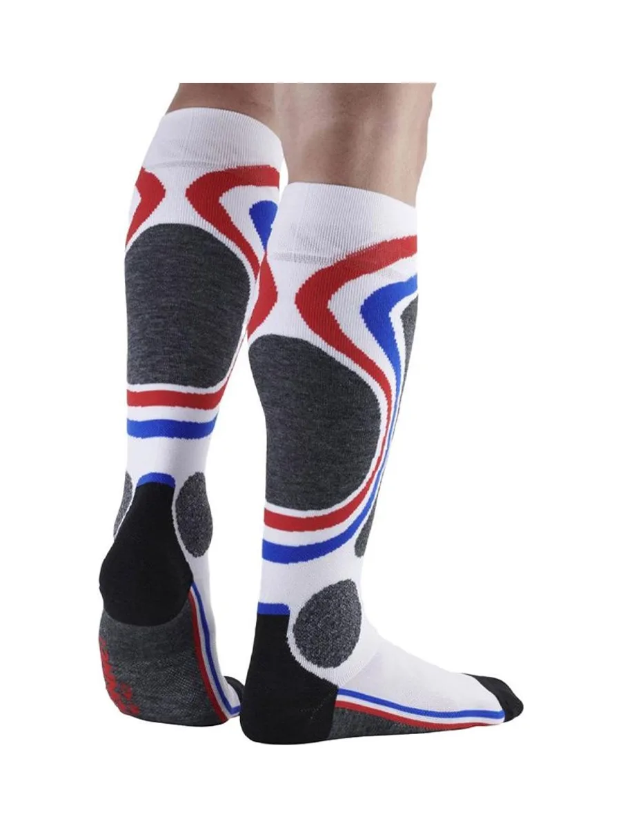 X1 Paire de Chaussettes Blanc/Rouge Mixte Ski French 3