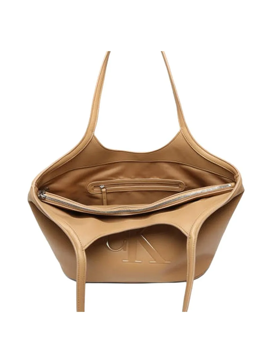 Sac à Main Camel Femme Calvin Klein Jeans Bold Ck Shopper 4