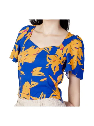 Blouse Bleu/Orange à Motifs Femme Only Alma 1