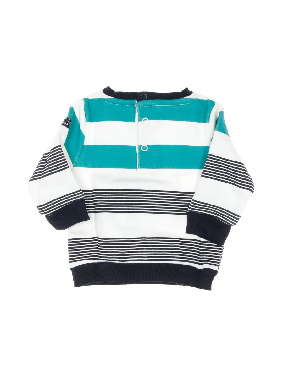 Sweat Vert/Marine à Rayures Garçon EOM Sweat 3