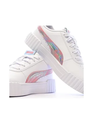 Baskets Blanches/Rose/Bleu Fille Puma Carina 3.0 7