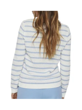 Pull Blanc/Bleu Femme Vila Vidalo Stripe 2