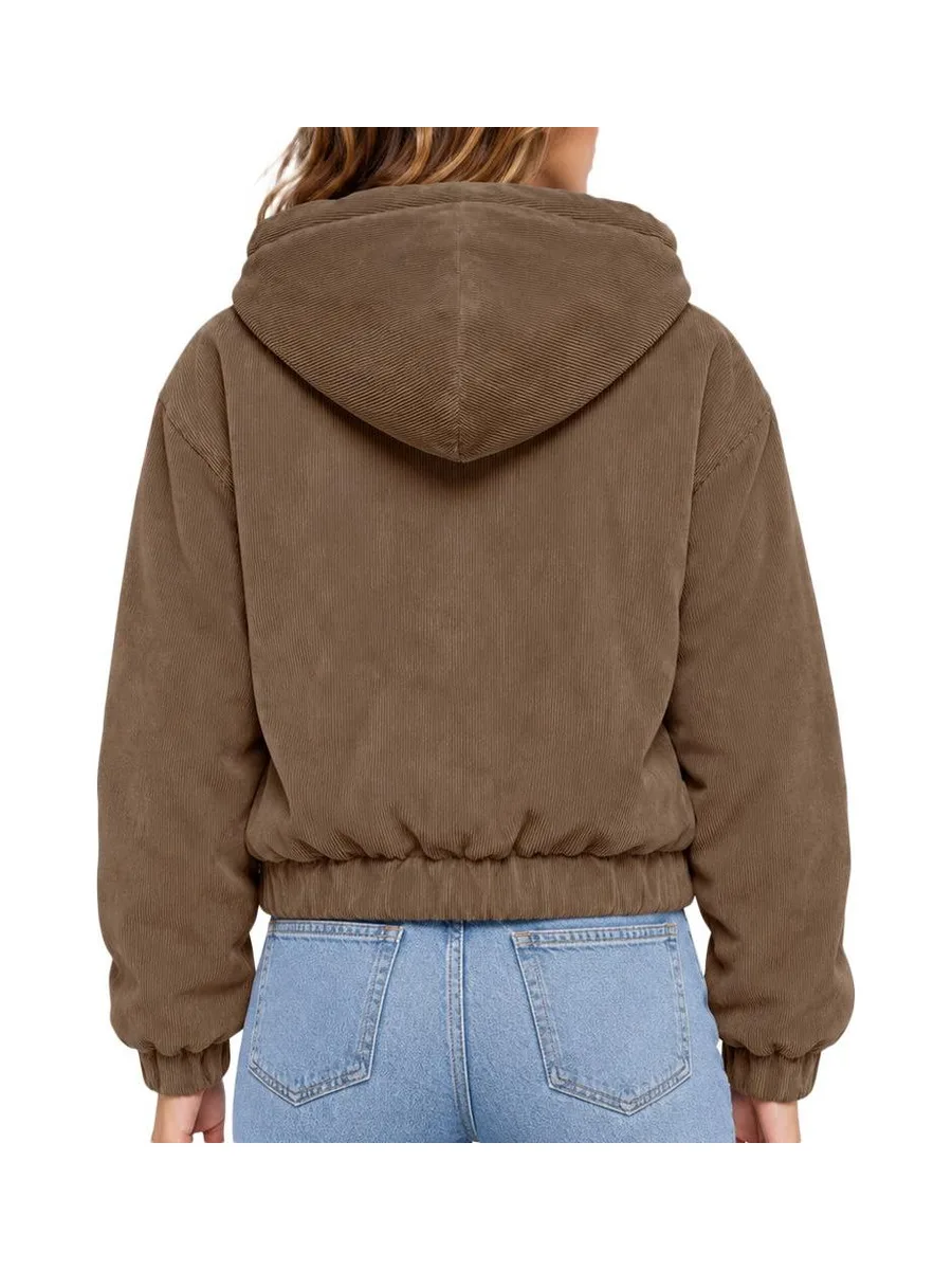 Blouson Marron Femme Only Corduroy 3