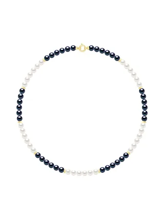 Collier Véritables Perles d'Eau Douce Rondes 6-7 mm — Or Blanc 375 Millièmes — 42 cm 1
