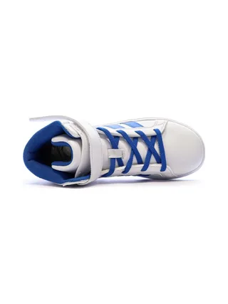Baskets Blanche/Bleu Garçon Adidas Grand Court Mid K 4