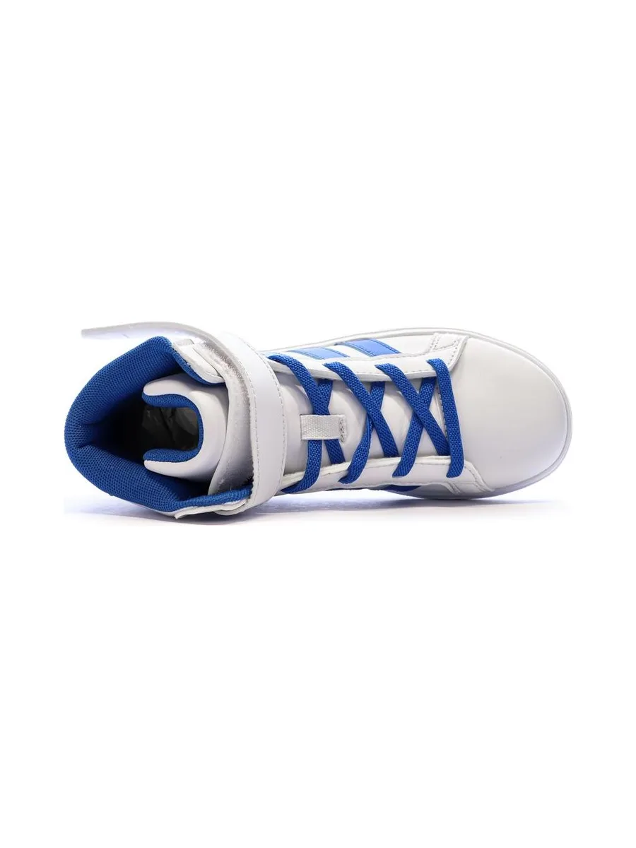 Baskets Blanche/Bleu Garçon Adidas Grand Court Mid K 4