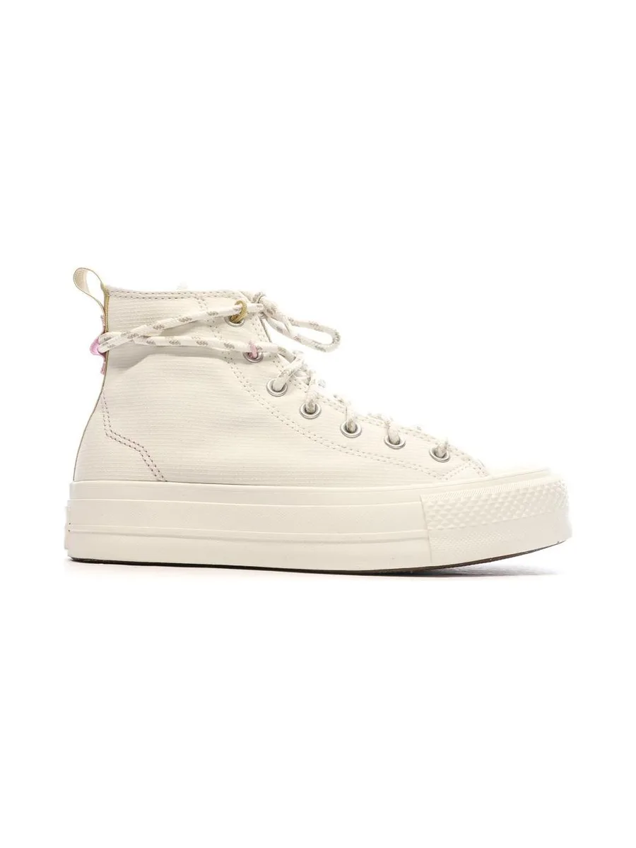 Baskets Ecru Femme Converse s All Star Lift Platform Jacquard 3