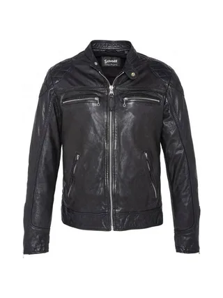Blouson en Cuir Noir Homme Schott LCSPYDER25 1