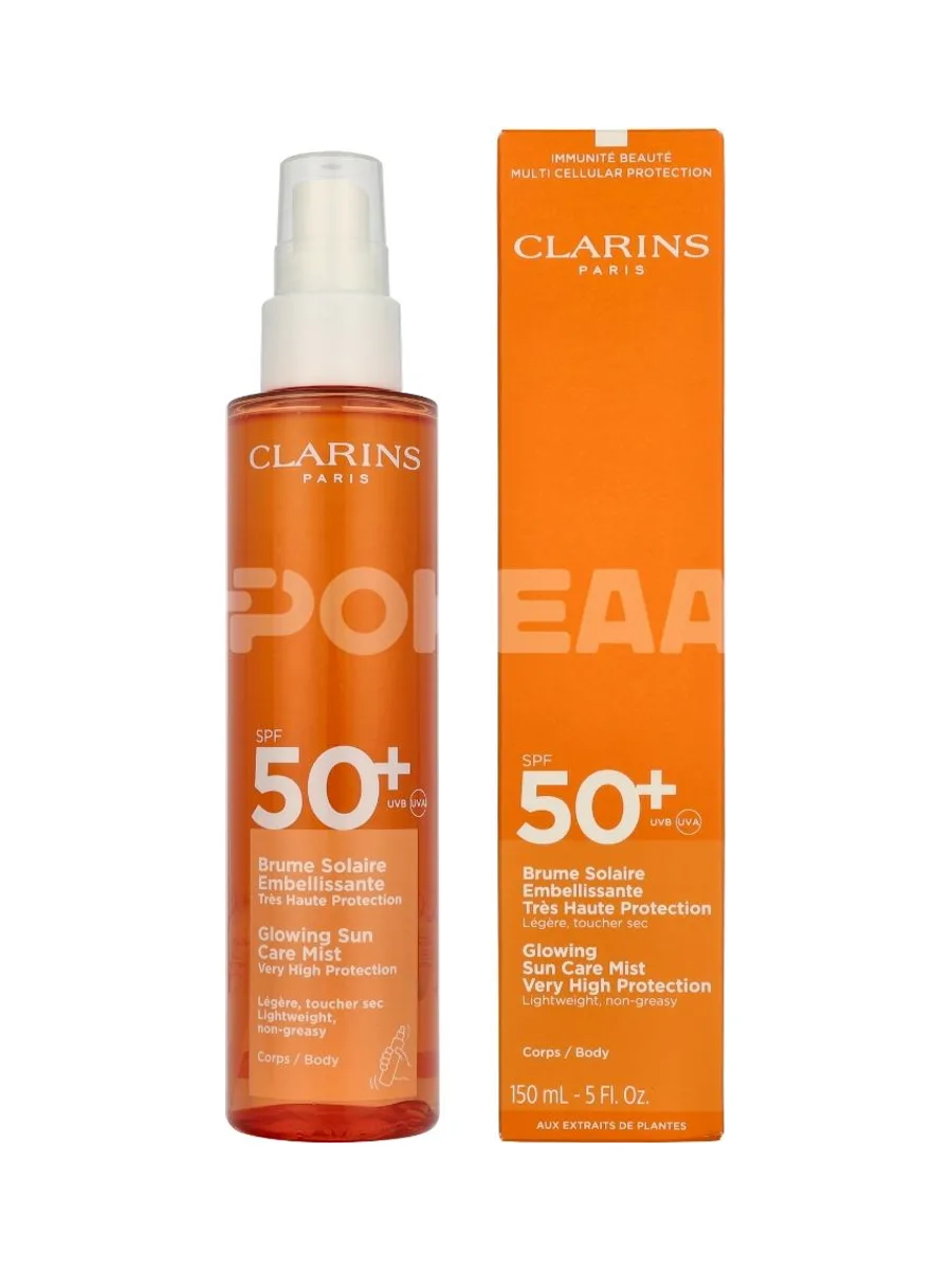 Clarins Glowing Sun Care Mist SPF50+ 150ml - Lightweight, Non-Greasy 1