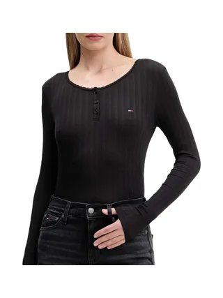 T-Shirt Manches Longues Noir Femme Tommy Hilfiger DW0DW21575 1