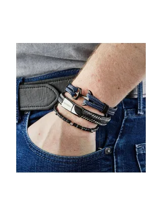 Bracelet Noir/Acier Homme Geographical Norway 315020 2