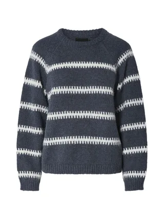 Pull Gris/Blanc Femme Pieces Sonja 1