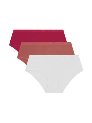 X3 Boxers Rose, Blanc Femme Dim Slip Femme Ecodim 1