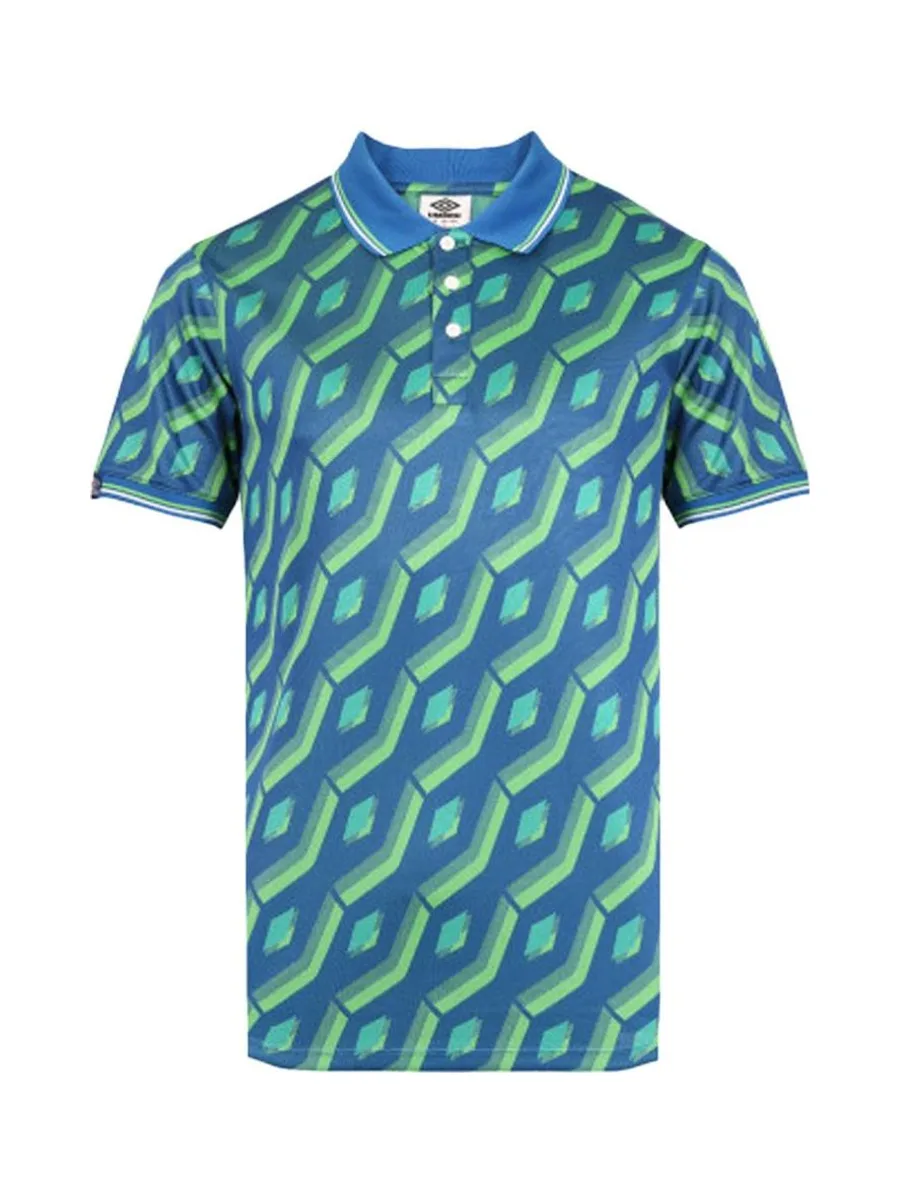 Polo Bleu/Vert Homme Umbro Regale 2