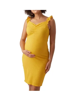Robe de Grossesse Jaune Mamalicious Lindie 1