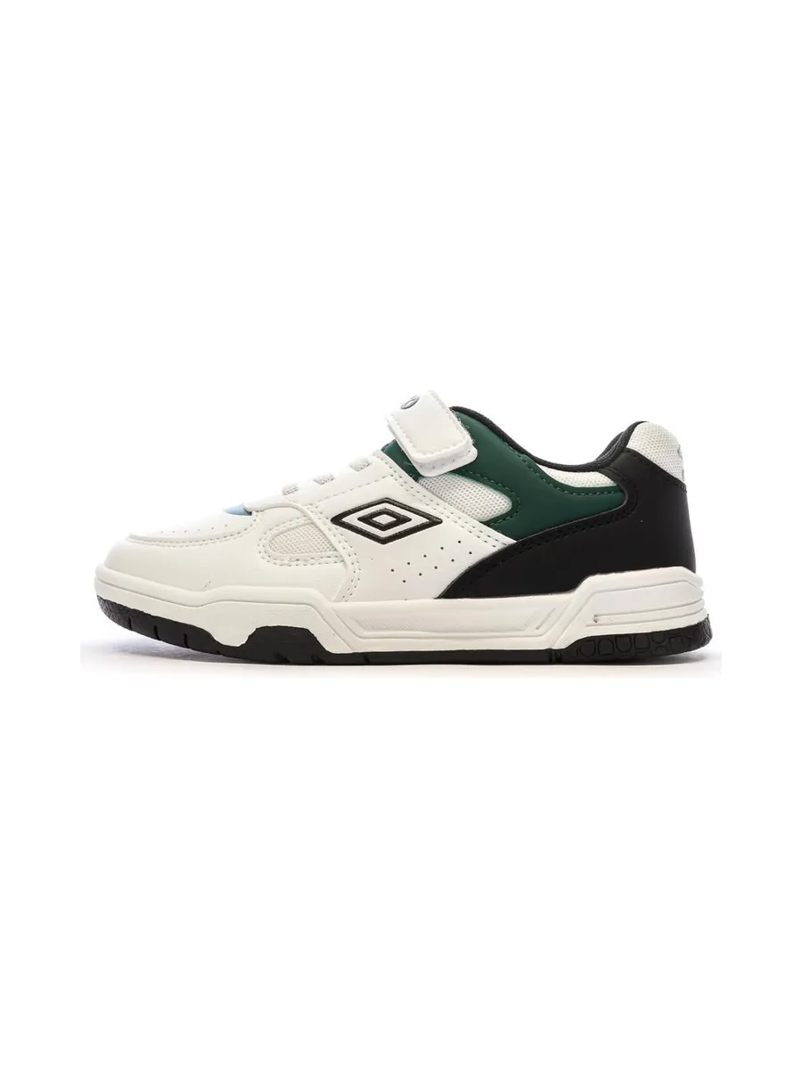 Baskets Blanches/Noires/Vert Garçon Umbro Travys 2
