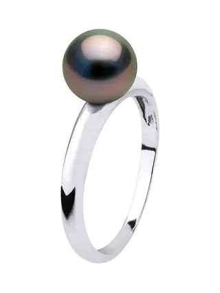 Bague Véritable Perle de Tahiti 7.5-8 mm — Or Blanc 375 Millièmes 1