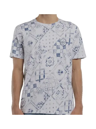 T-Shirt Bleu/Blanc Homme Teddy Smith Tareski 1