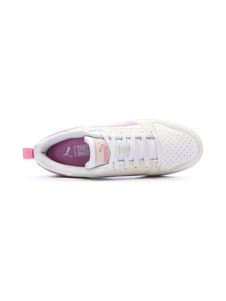 Baskets Ecru/Rose Fille Puma Rebound V6 Lo Cord 5