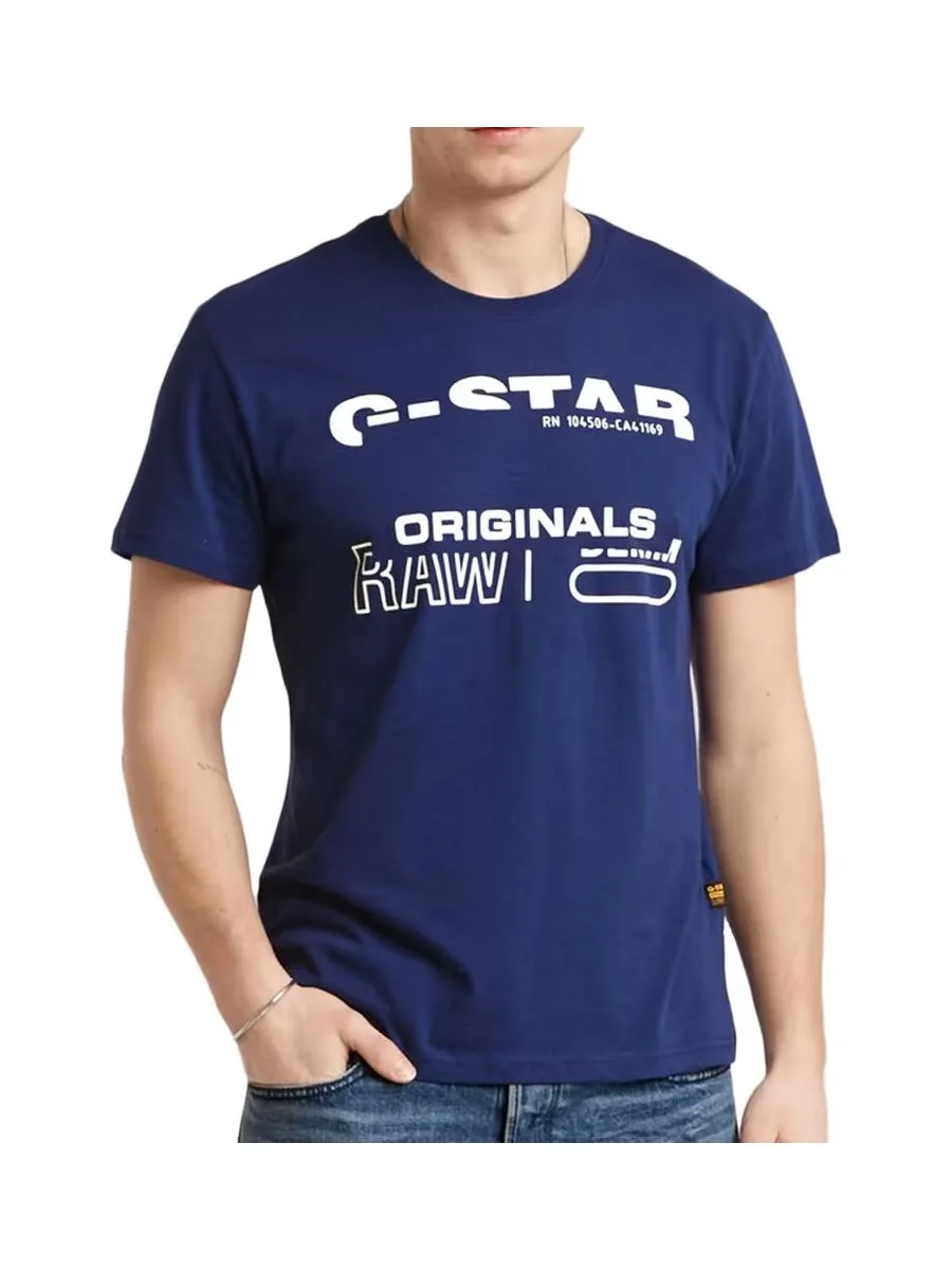 T-shirt Bleu Homme G-Star Raw Originals 1