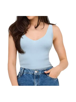 Débardeur en Maille Bleu Clair Femme JDY Nanna 15180497 1