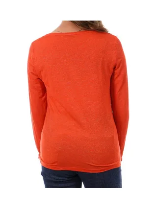 T-shirt Orange à rayures Femme Pieces Tamara 2