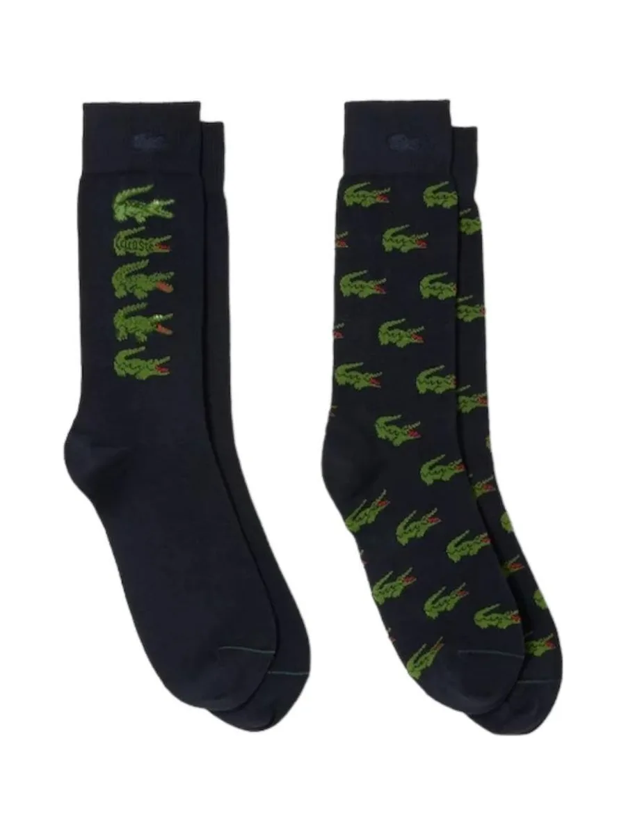 2x Paires de Chaussettes Marines/Vertes Homme Lacoste RA1513 2