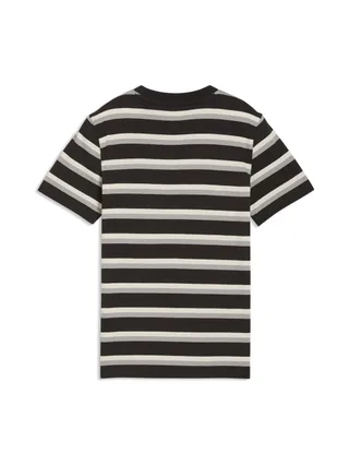 T-Shirt Noir/Gris/beige Garçon Puma Ess Elevated Striped 2