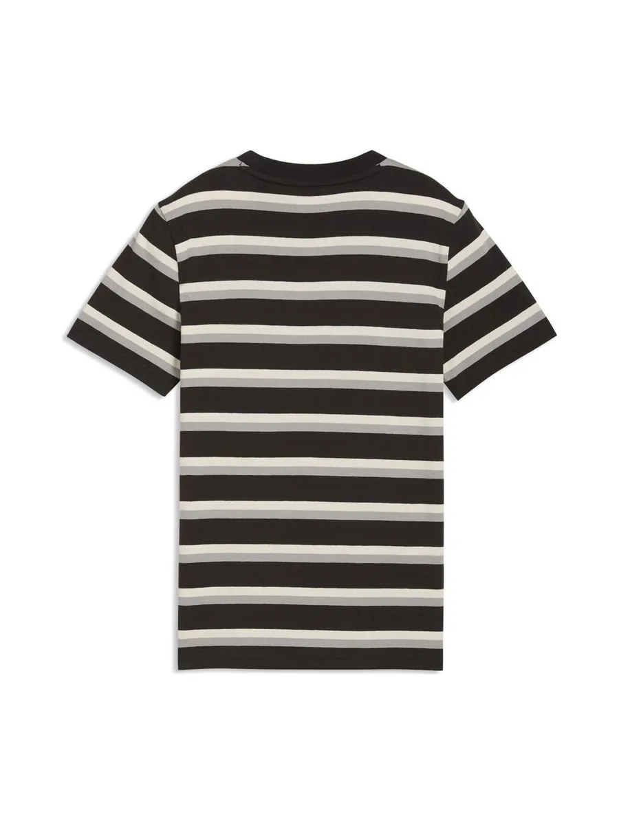 T-Shirt Noir/Gris/beige Garçon Puma Ess Elevated Striped 3
