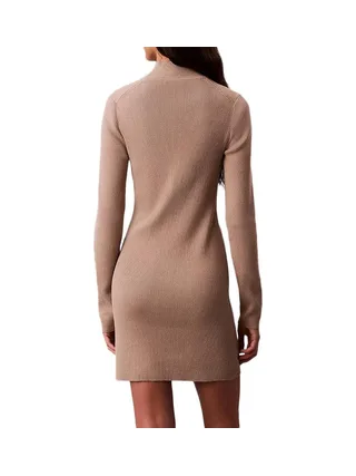 Robe Marron Calvin Klein Jeans Neck Mini Dress 2