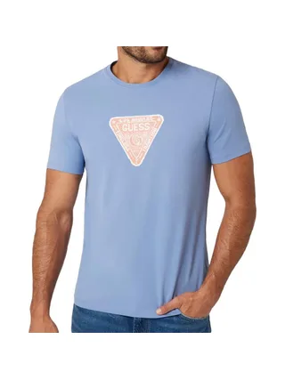 T-shirt Bleu Homme Guess M4YI35J1314 1
