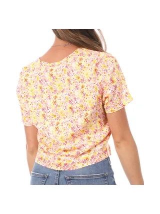 Top Imprimé Jaune/Rose Femme Vero Moda Measy 2