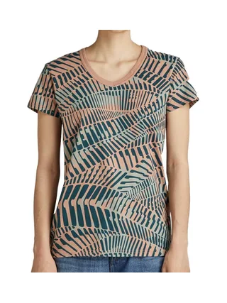 T-shirt Orange Femme All Over Print D21210 1