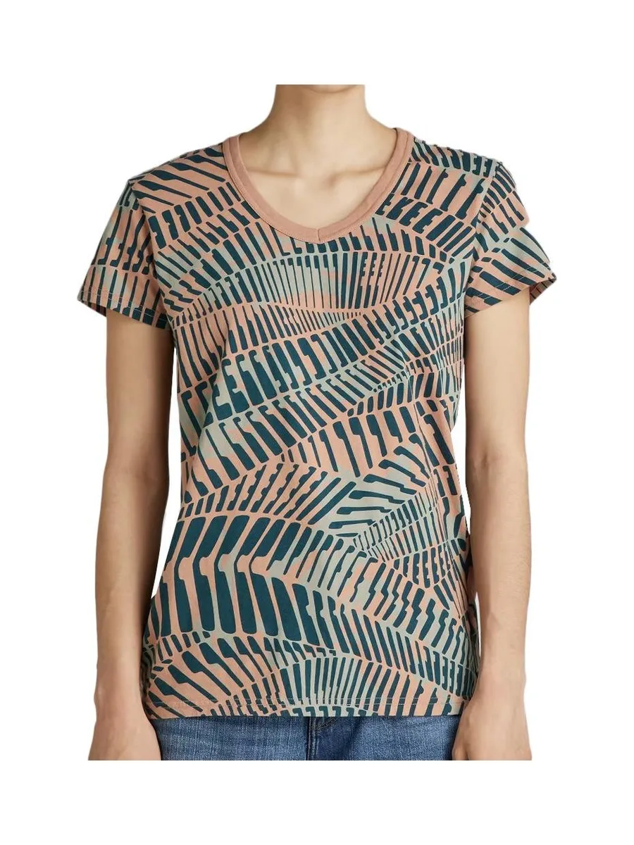 T-shirt Orange Femme All Over Print D21210 2