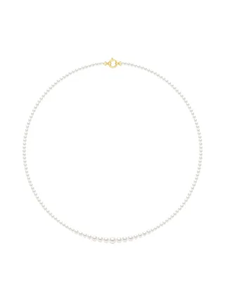 Collier Véritables Perles d'Eau Douce Rondes 3-6 mm — Or Jaune 375 Millièmes — 55 cm 1