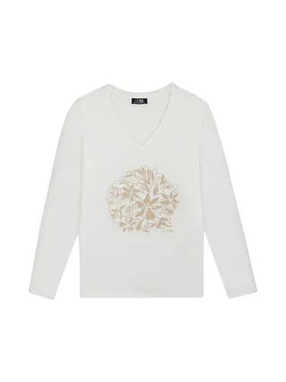 T-Shirt Manches Longues Blanc Femme TBS LUGDOTEE 1