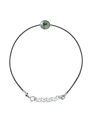 Bracelet Véritable Perle de Tahiti Cerclée 8-9 mm — Argent 925 Millièmes — 18 cm 1