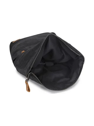 STAN - Sac à dos en cuir véritable et toile enduite - Bleu 30