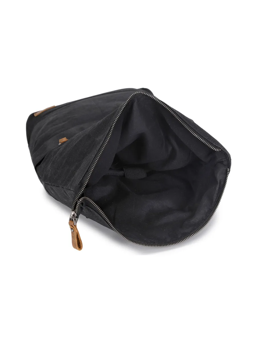 STAN - Sac à dos en cuir véritable et toile enduite - Bleu 62